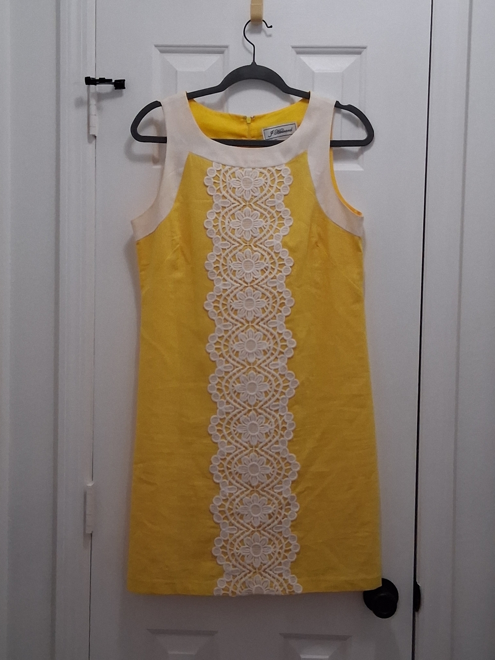 J. Howard Yellow and White Women's Dress